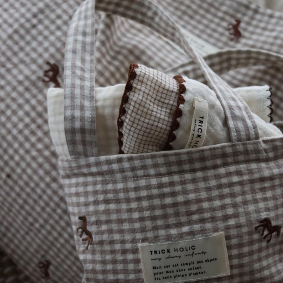 【6/4, 20時 再入荷】【1点までネコポス可】new コットンバッグ　馬柄刺繍　本場韓国製 オリジナルトランクバッグ　トリックホリック