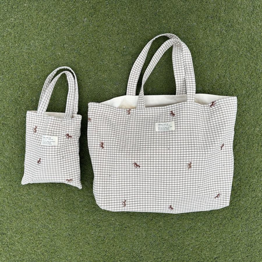6/4, 20時 再入荷】【1点までネコポス可】new コットンバッグ 馬柄刺繍