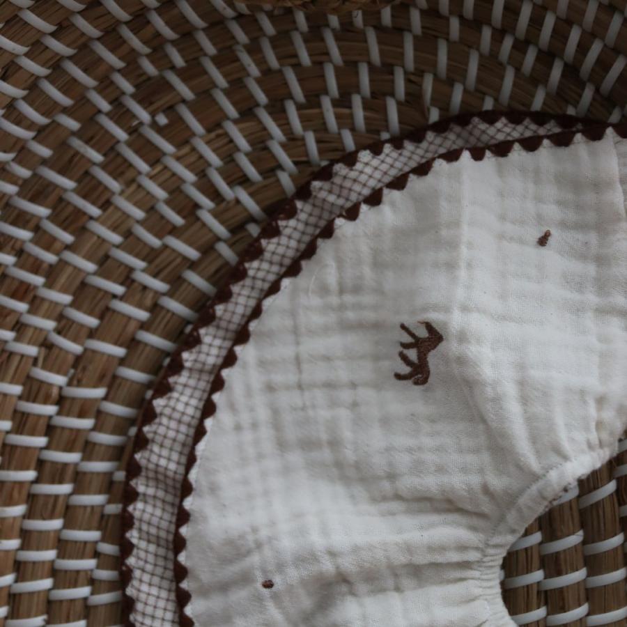 【6/4, 20時 再入荷】【2点までネコポス可】new cotton bib　馬柄刺繍　TRICK HOLICオリジナルデザイン　コットン　スタイ　ビブ　トリックホリック