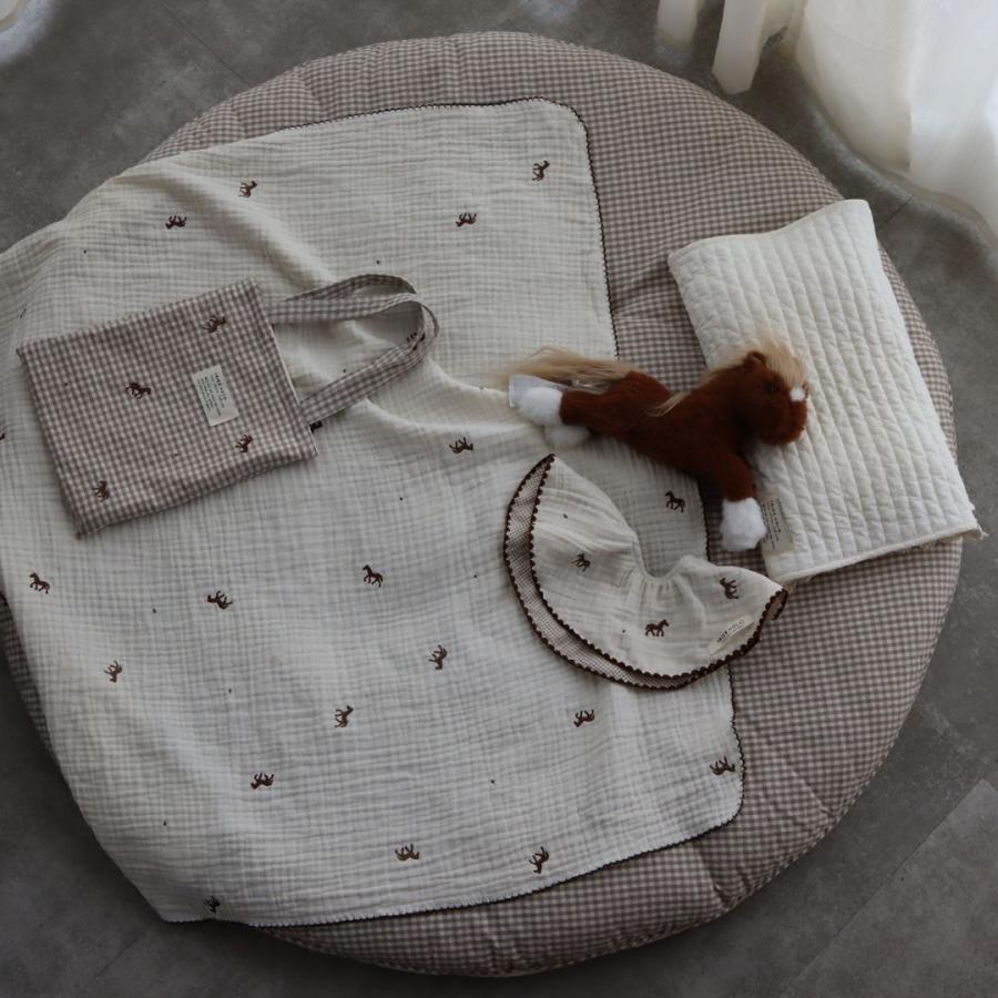 【6/4, 20時 再入荷】【2点までネコポス可】new cotton bib　馬柄刺繍　TRICK HOLICオリジナルデザイン　コットン　スタイ　ビブ　トリックホリック