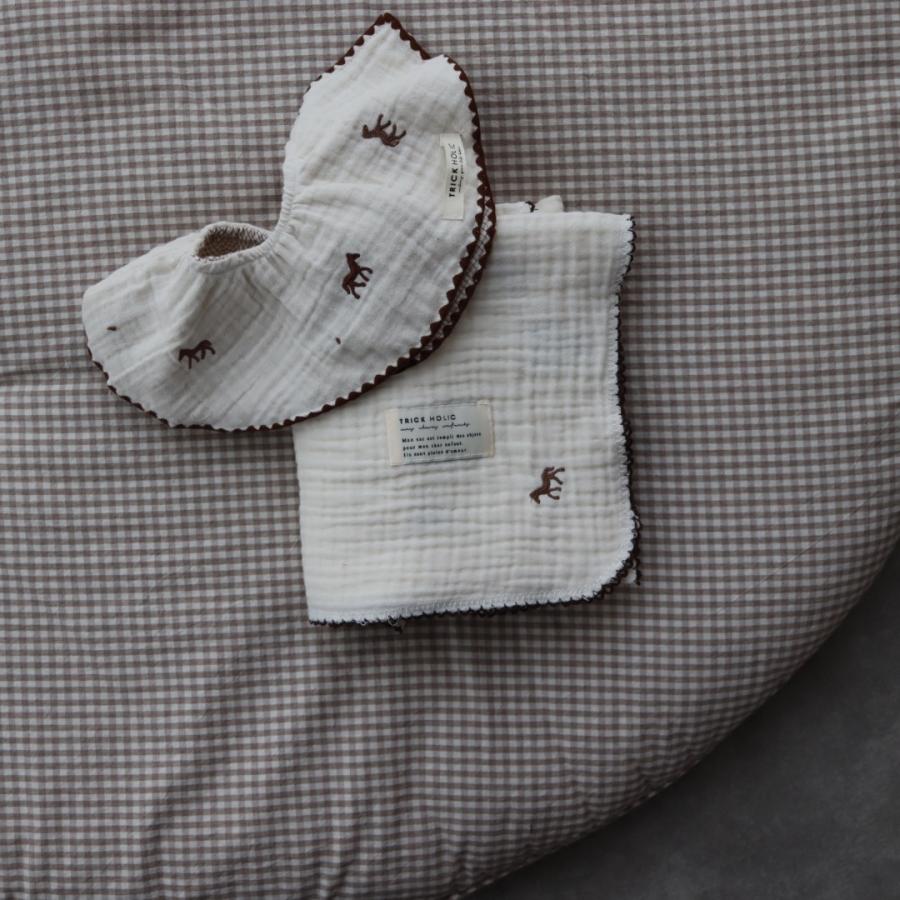 【6月下旬頃再入荷】【1点までネコポス可】new triple gauze  blanket　馬柄刺繍　Sサイズ（約70×85cm）3重ガーゼ　トリプル　本場韓国製 オリジナルブランケット