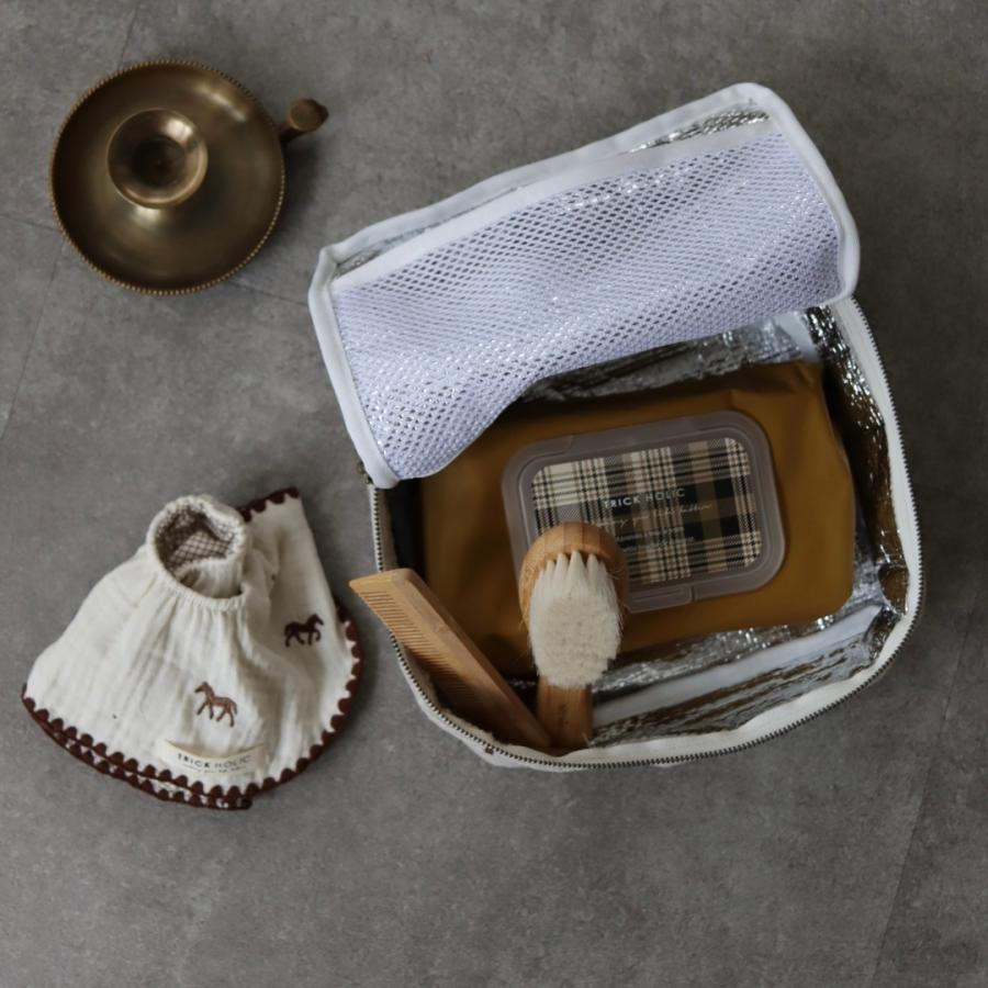 発売 9/5, 20時【1点までネコポス可】new トランクバッグ馬柄刺繍（内側アルミ蒸着素材）Sサイズ　うまおむつケース　おむつバッグ　トリックホリックオリジナル