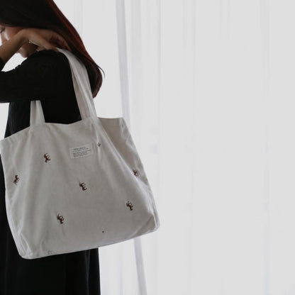発売 9/5, 20時【miniのみネコポス可】new パイルバッグ　馬柄刺繍　パイル　うまバッグ　トートバッグ　本場韓国製 オリジナルトランクバッグ