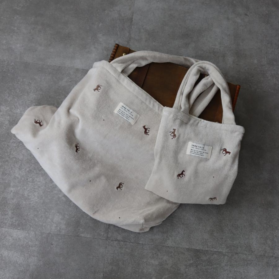 発売 9/5, 20時【miniのみネコポス可】new パイルバッグ　馬柄刺繍　パイル　うまバッグ　トートバッグ　本場韓国製 オリジナルトランクバッグ