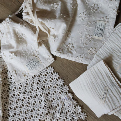 《OUTLET》cotton pouch garden flower, vintage flower　※メール便可