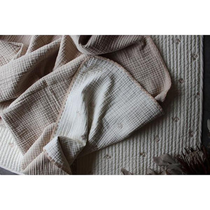 《OUTLET》6重ガーゼブランケットさくらんぼの刺繍 Lサイズ
