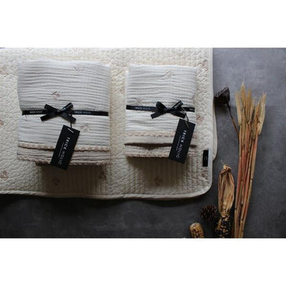 《OUTLET》6重ガーゼブランケットさくらんぼの刺繍 Lサイズ