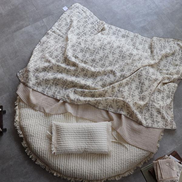 《OUTLET》4-ply gauze vintage flower pico race blanket L-size approx. 140×85cm Gauze Vintage Trickholic