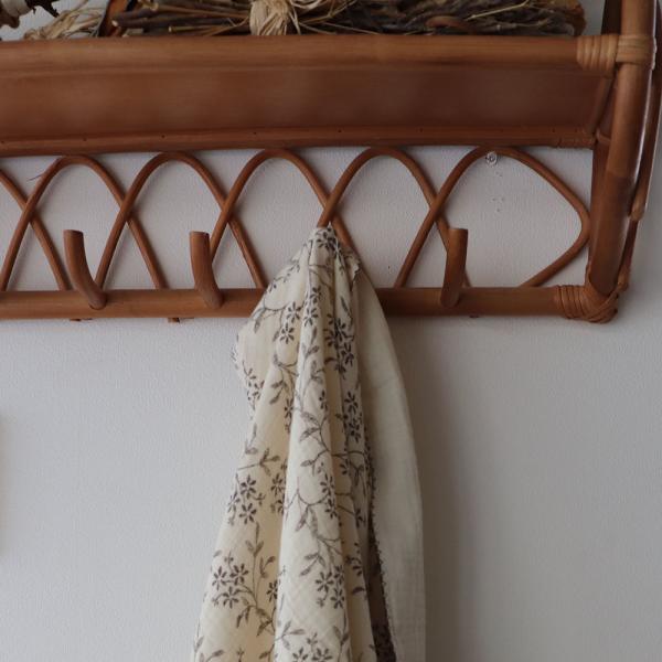 《OUTLET》4-ply gauze vintage flower pico race blanket L-size approx. 140×85cm Gauze Vintage Trickholic