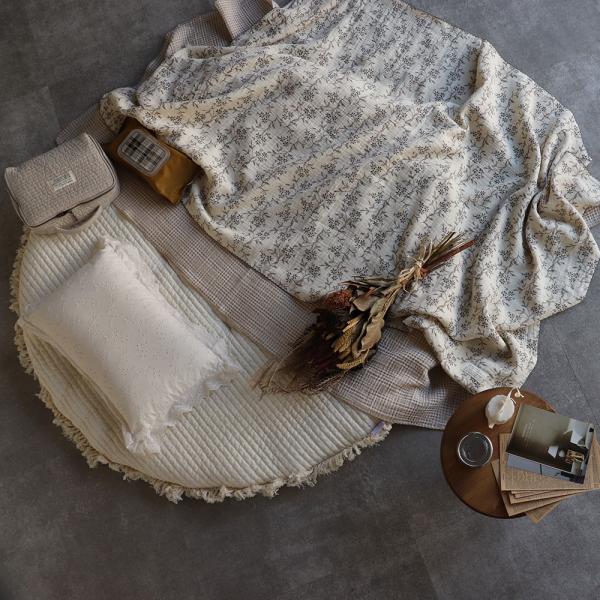 《OUTLET》4-ply gauze vintage flower pico race blanket L-size approx. 140×85cm Gauze Vintage Trickholic