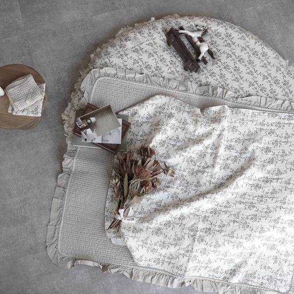 《OUTLET 3/24, 20시～3/27》4중 거즈 vintage flower pico race blanket S-size 약 70×85cm 거즈 빈티지 TRICK HOLIC