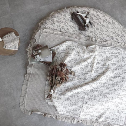 《OUTLET 3/24, 20시～3/27》4중 거즈 vintage flower pico race blanket S-size 약 70×85cm 거즈 빈티지 TRICK HOLIC