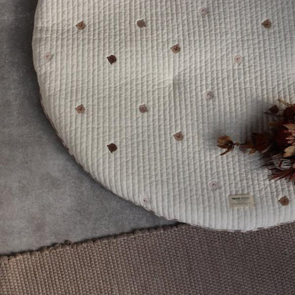 《OUTLET》プレミアムイブル 星と月の刺繍/くまの刺繍/レモンの刺繍 ラウンドマット
