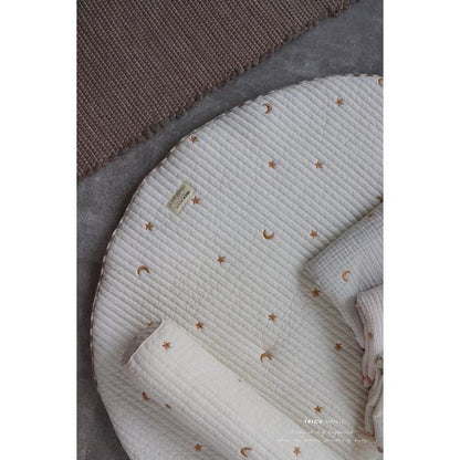 《OUTLET》プレミアムイブル 星と月の刺繍/くまの刺繍/レモンの刺繍 ラウンドマット