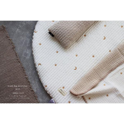 《OUTLET》プレミアムイブル 星と月の刺繍/くまの刺繍/レモンの刺繍 ラウンドマット