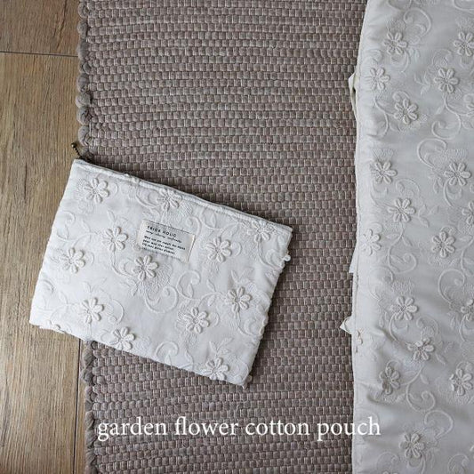 garden flower cotton pouch