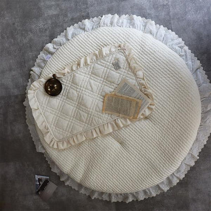 reversible quilting round rug